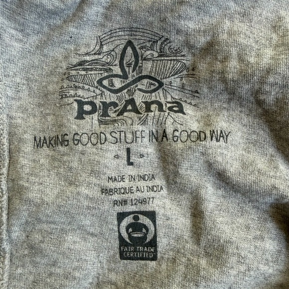 Prana Women’s Pride Organic Heather Gray Graphic Sleeveless Tee Size Large - Picture 3 of 4